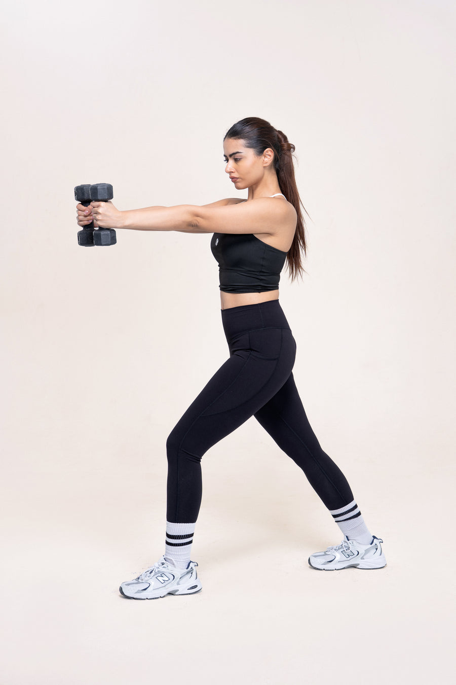 Red Husky Sculpt Activewear Vest — Black — lifestyle — studio