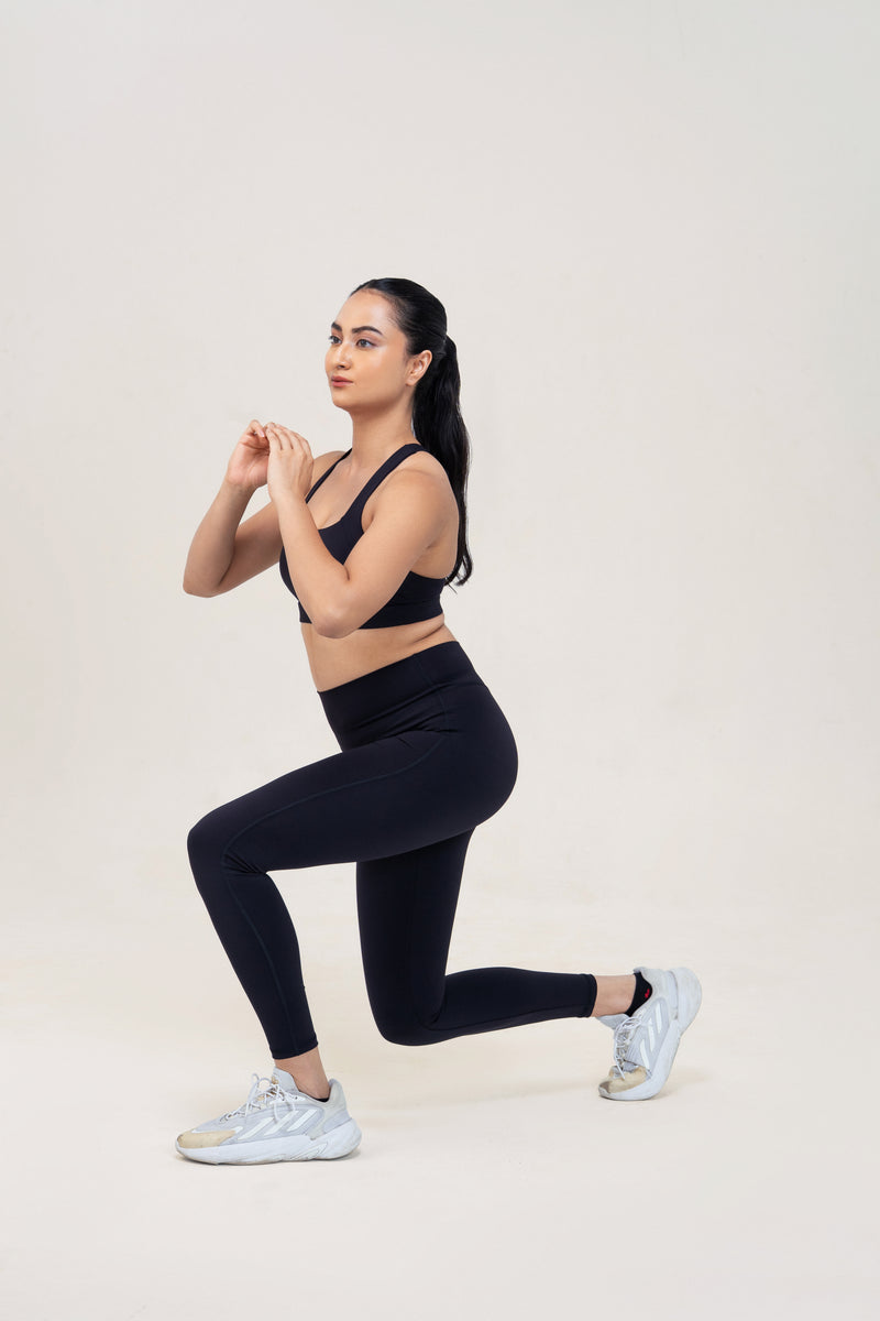Red Husky Premium Sculpt Leggings — Black — lifestyle — studio