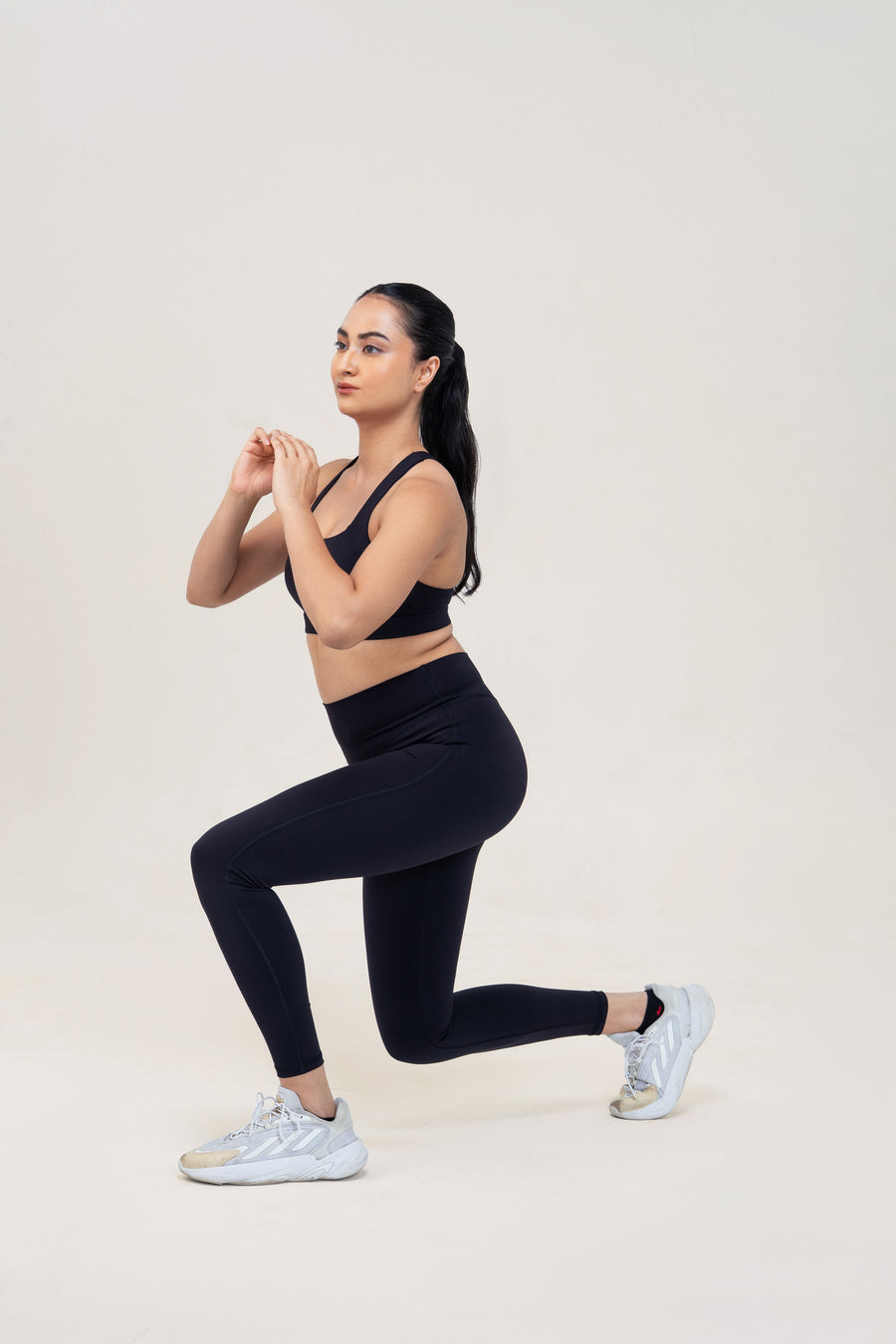 Red Husky Premium Sculpt Leggings — Black — lifestyle — studio