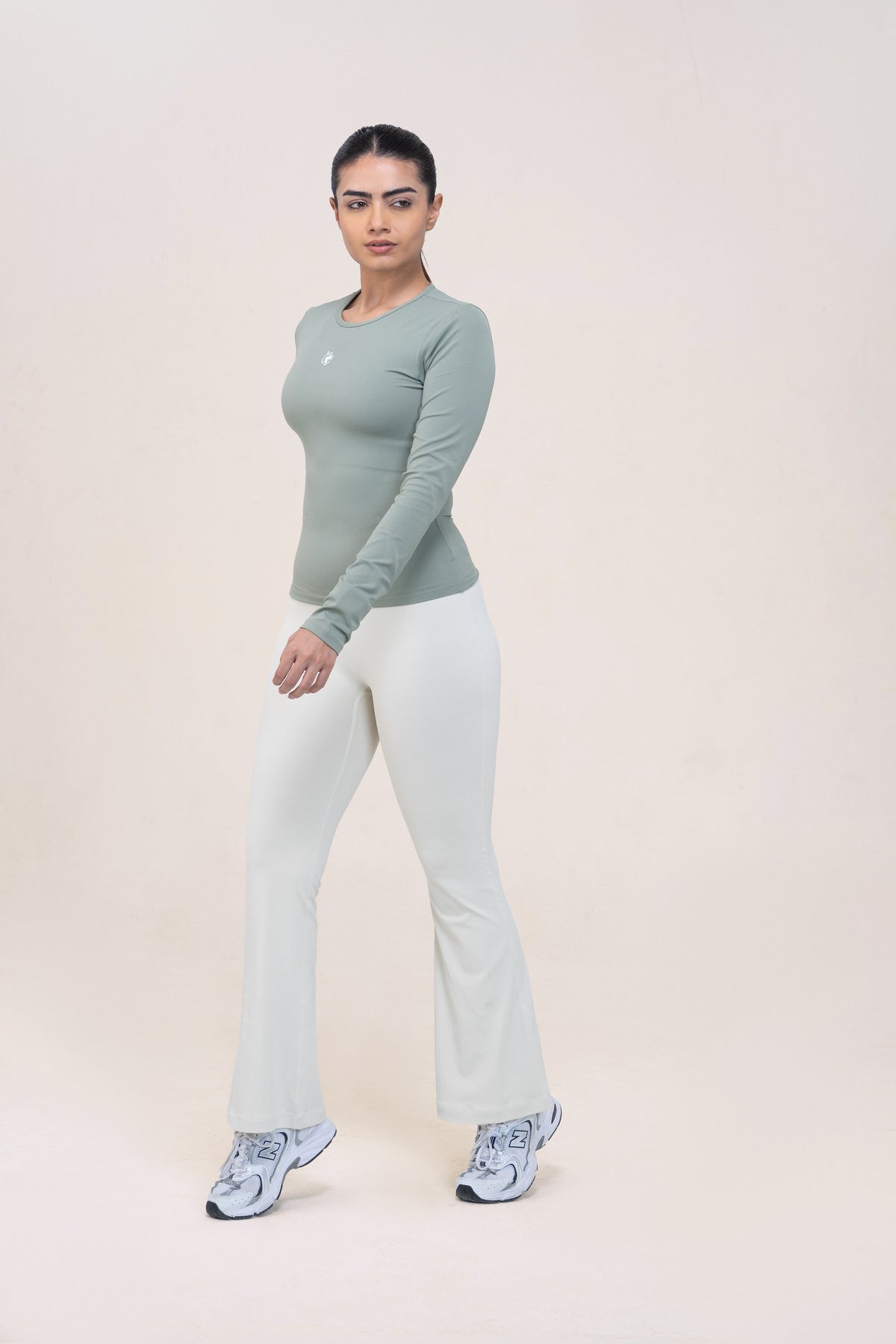 Red Husky Long Sleeve Training Top — Basil Green — side — studio