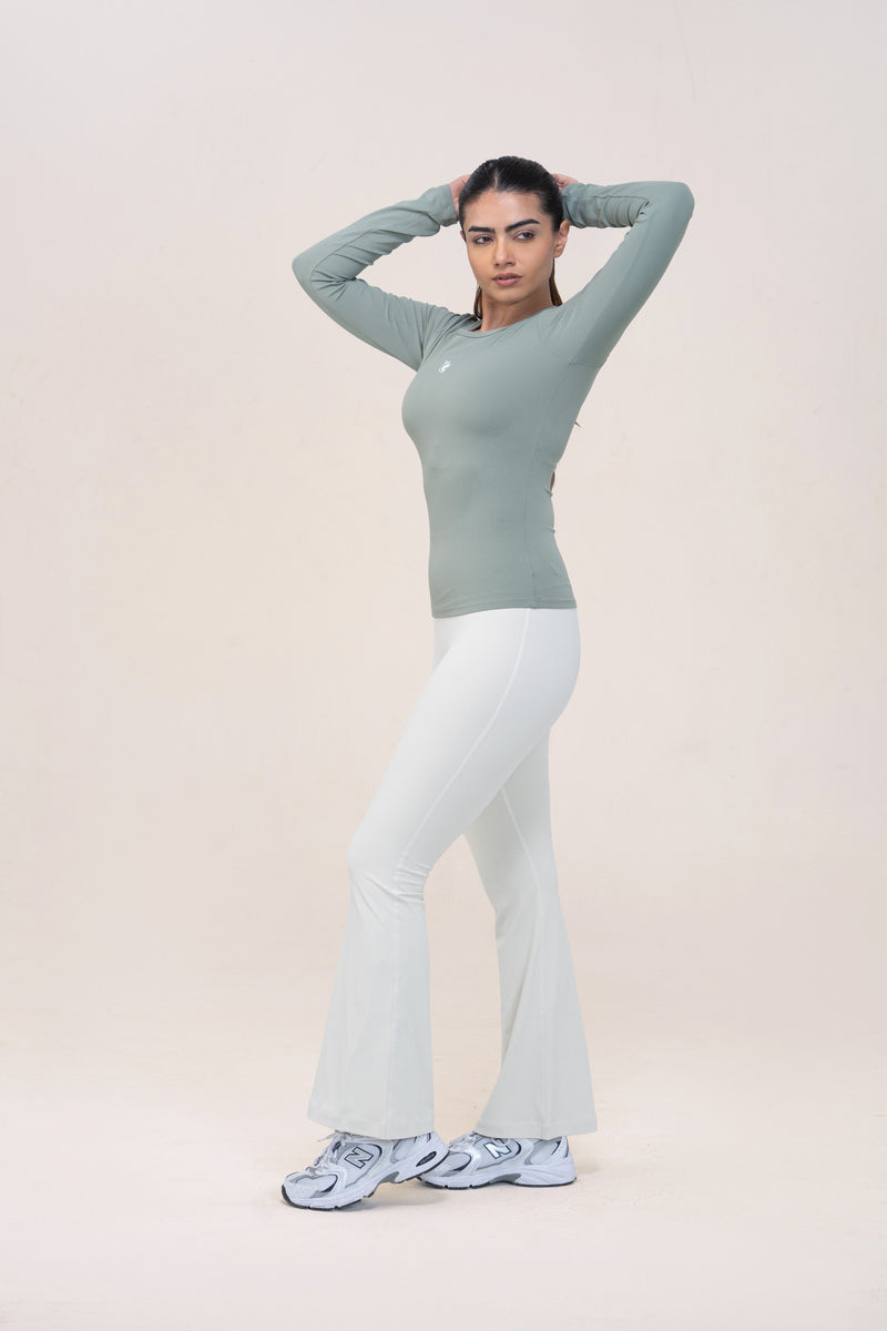 Red Husky Long Sleeve Training Top — Basil Green — lifestyle — studio