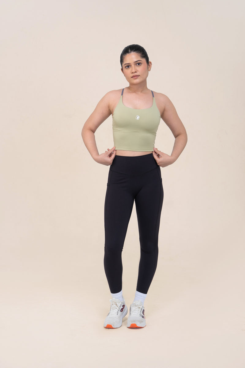 Red Husky Sculpt Activewear Vest — Cardamom Green — front — studio