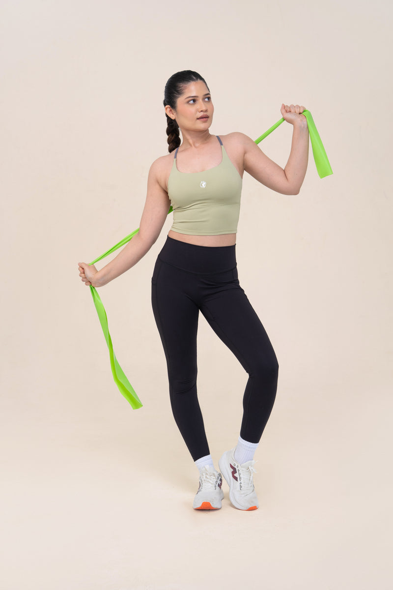 Red Husky Sculpt Activewear Vest — Cardamom Green — lifestyle — studio