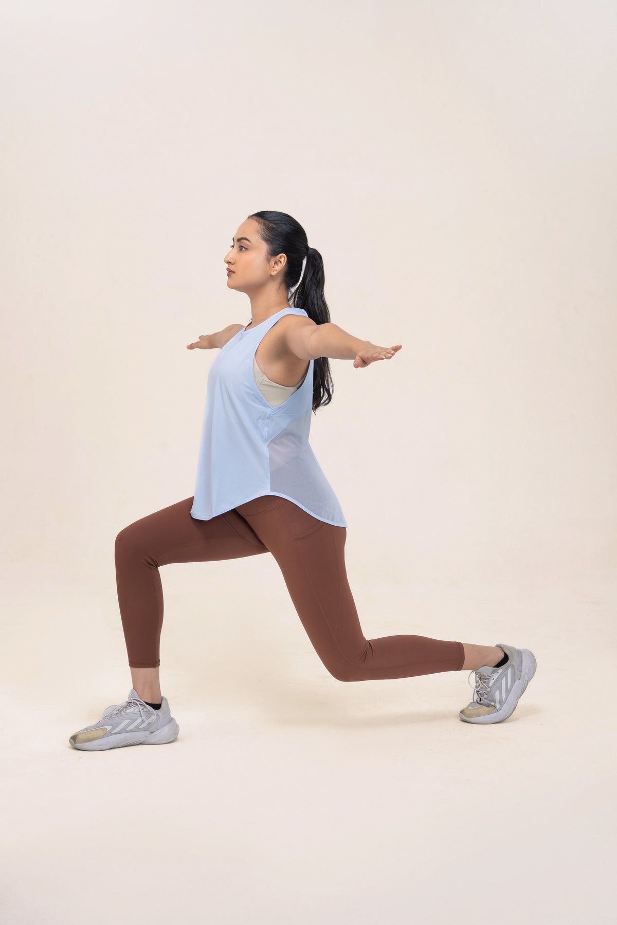 Red Husky Loose Training Tank — Windmill Light Blue — lifestyle — studio