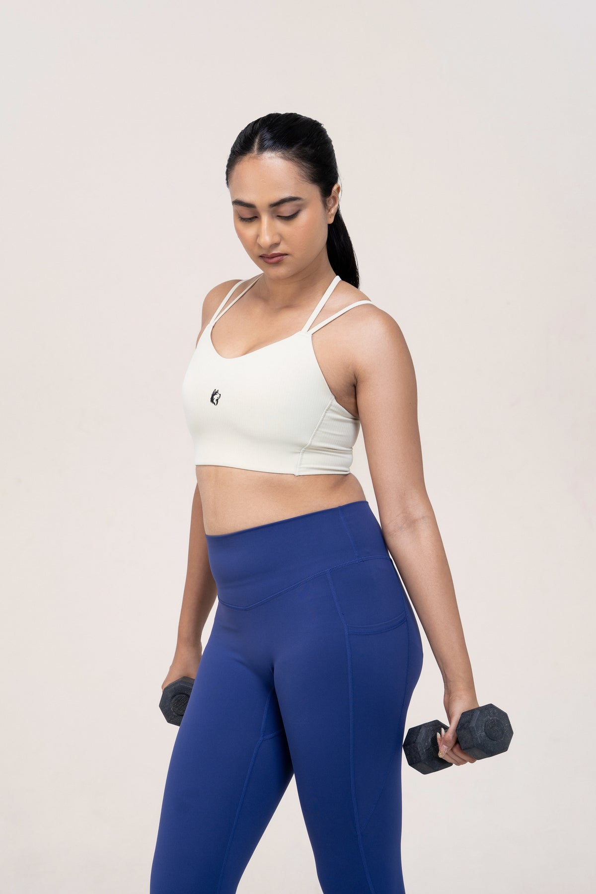 Core Flex Pocket Leggings — Navy Blue — side — studio