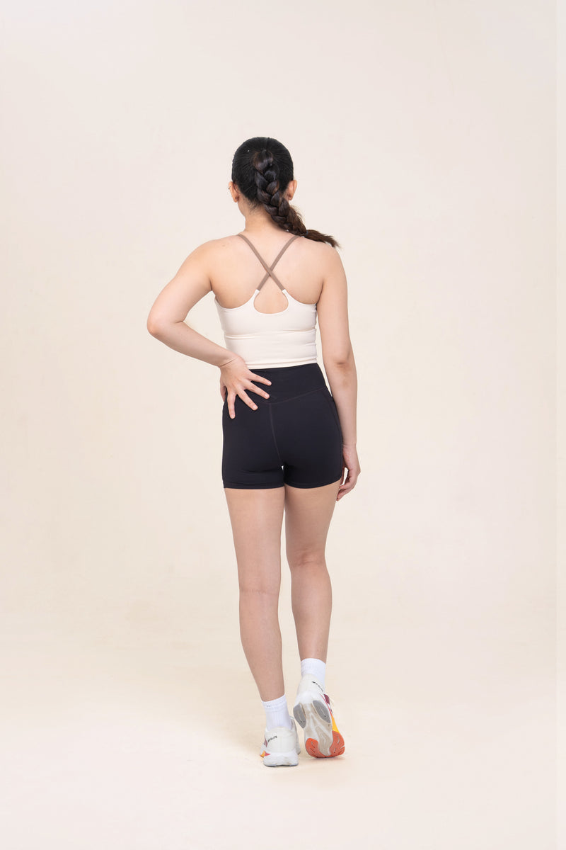 Red Husky Sculpt Activewear Vest — Ivory White — back — studio
