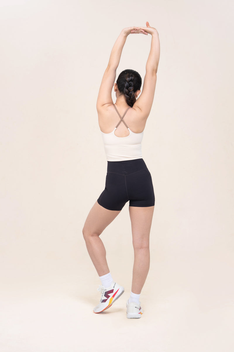 Red Husky Sculpt Activewear Vest — Ivory White — side — studio