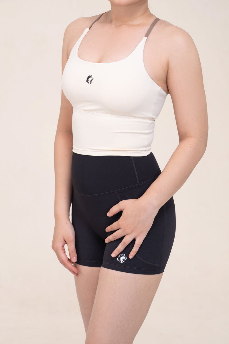 Red Husky Sculpt Activewear Vest — Ivory White — detail — studio