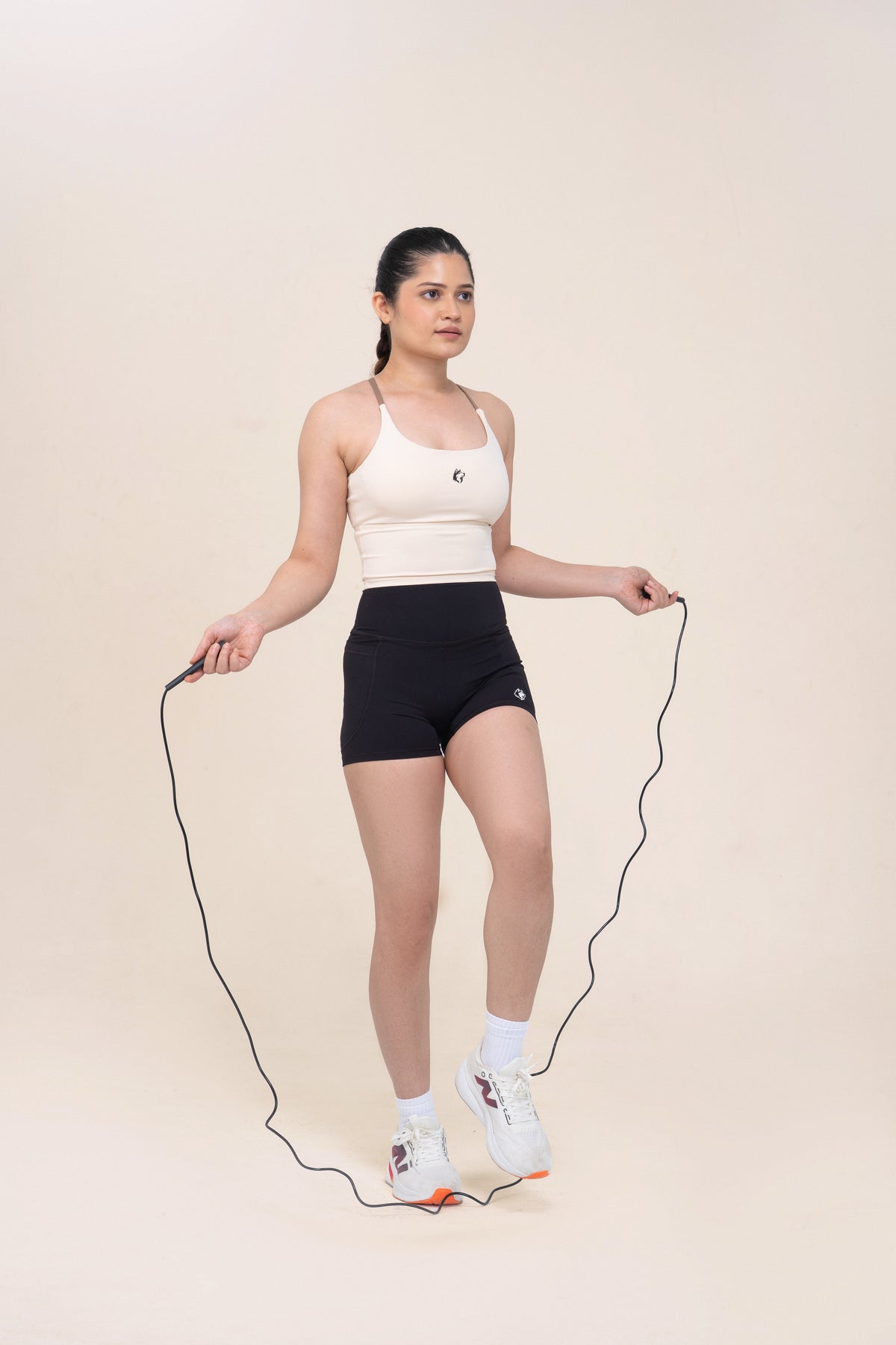 Red Husky Sculpt Activewear Vest — Ivory White — lifestyle — studio