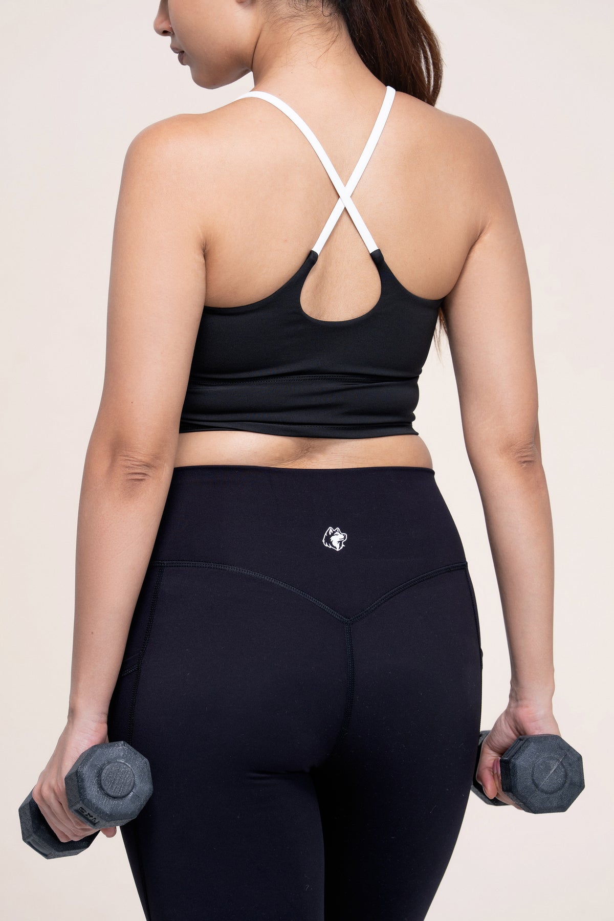 Red Husky Sculpt Activewear Vest — Black — side — studio