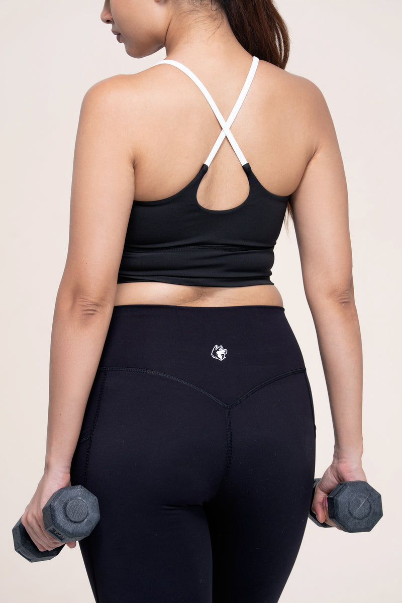 Red Husky Sculpt Activewear Vest — Black — side — studio