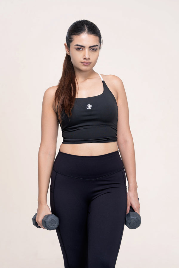 Red Husky Sculpt Activewear Vest — Black — front — studio