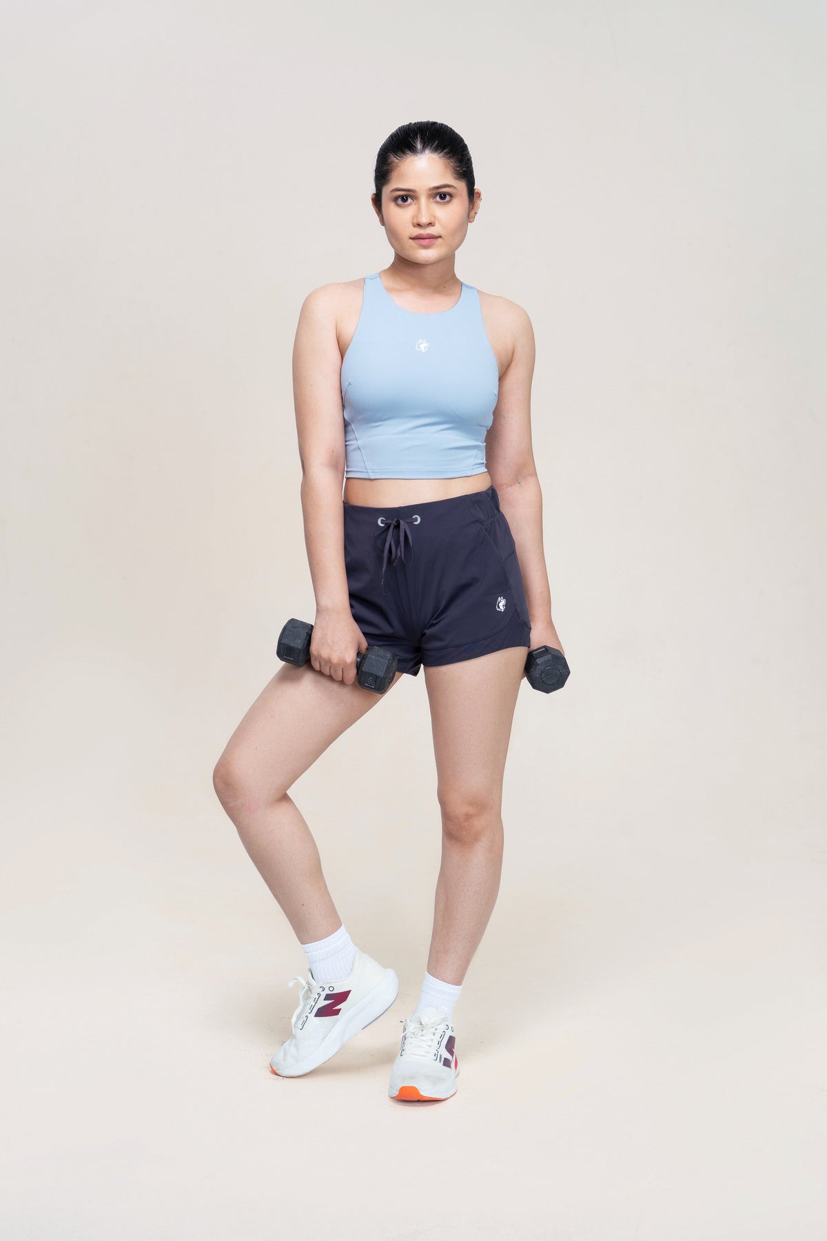 Red Husky Training Shorts — Midnight — side — studio
