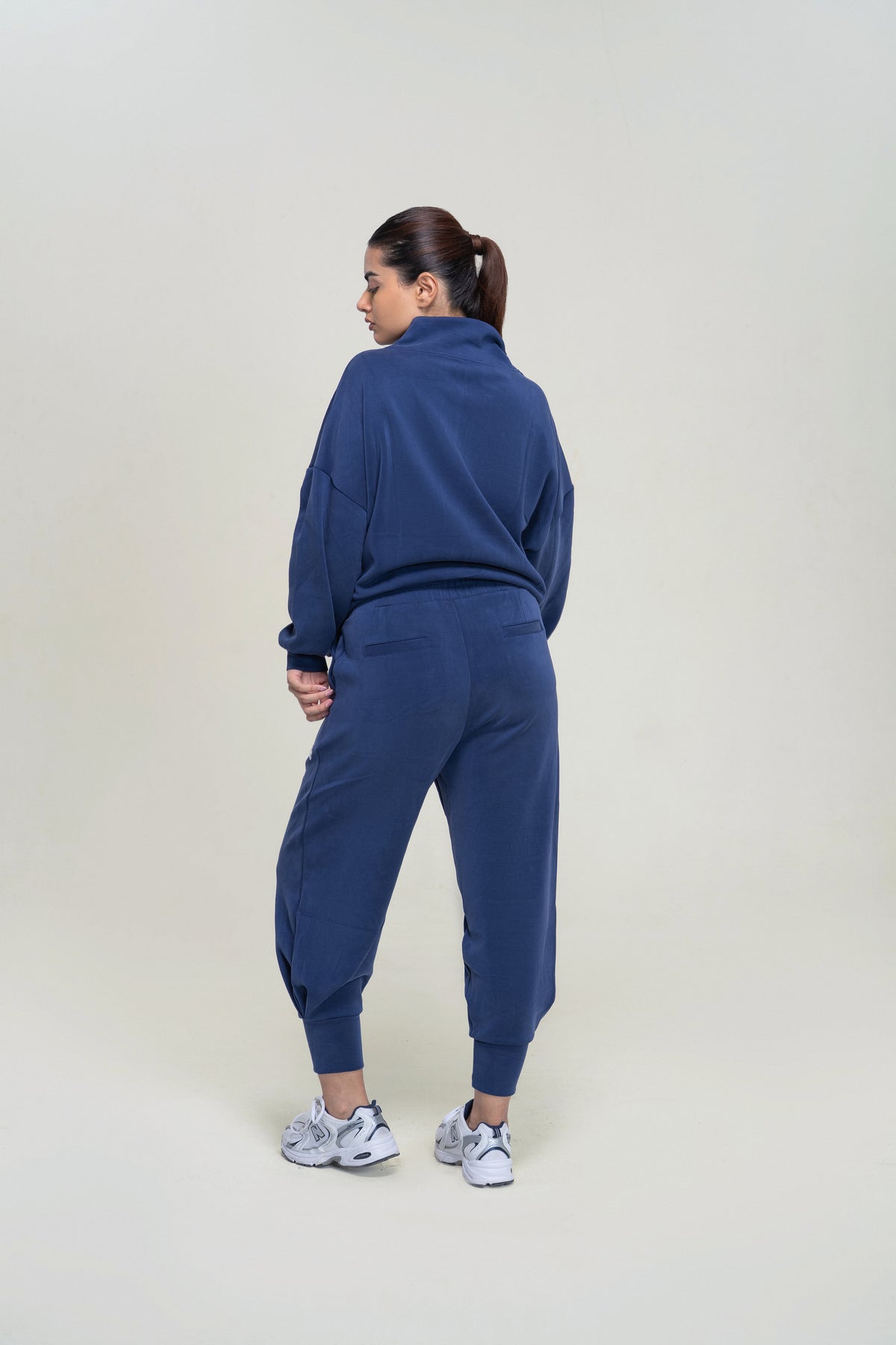 Relaxed Modal Lounge Set — Navy Blue — back — studio