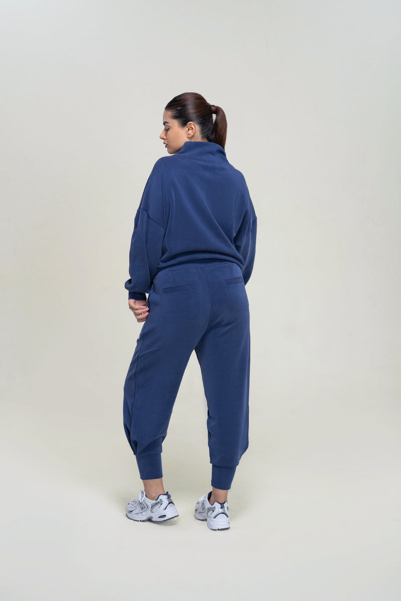 Relaxed Modal Lounge Set — Navy Blue — back — studio