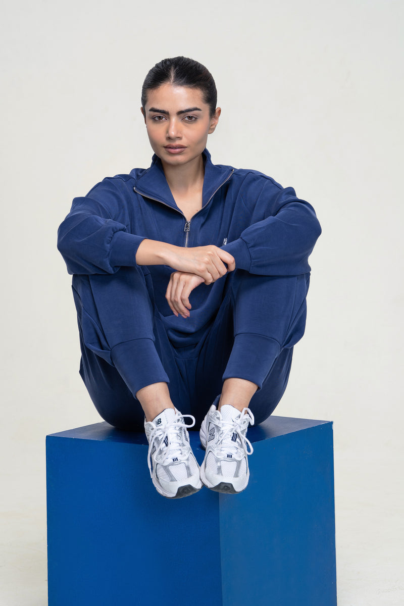 Relaxed Modal Lounge Set — Navy Blue — lifestyle — studio