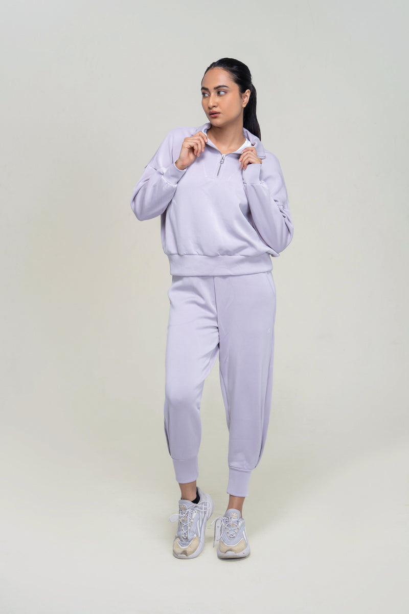 Relaxed Modal Lounge Set — Light Grey — front — studio