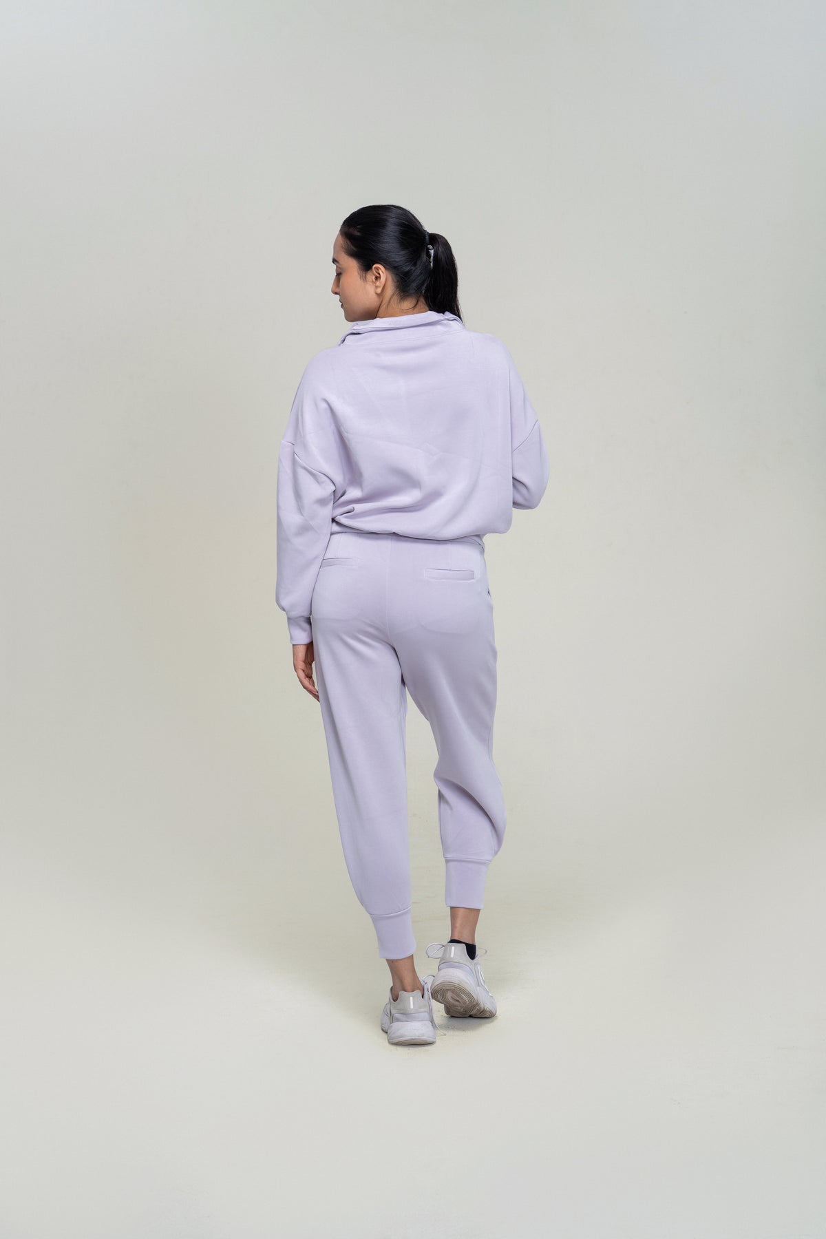 Relaxed Modal Lounge Set — Light Grey — back — studio