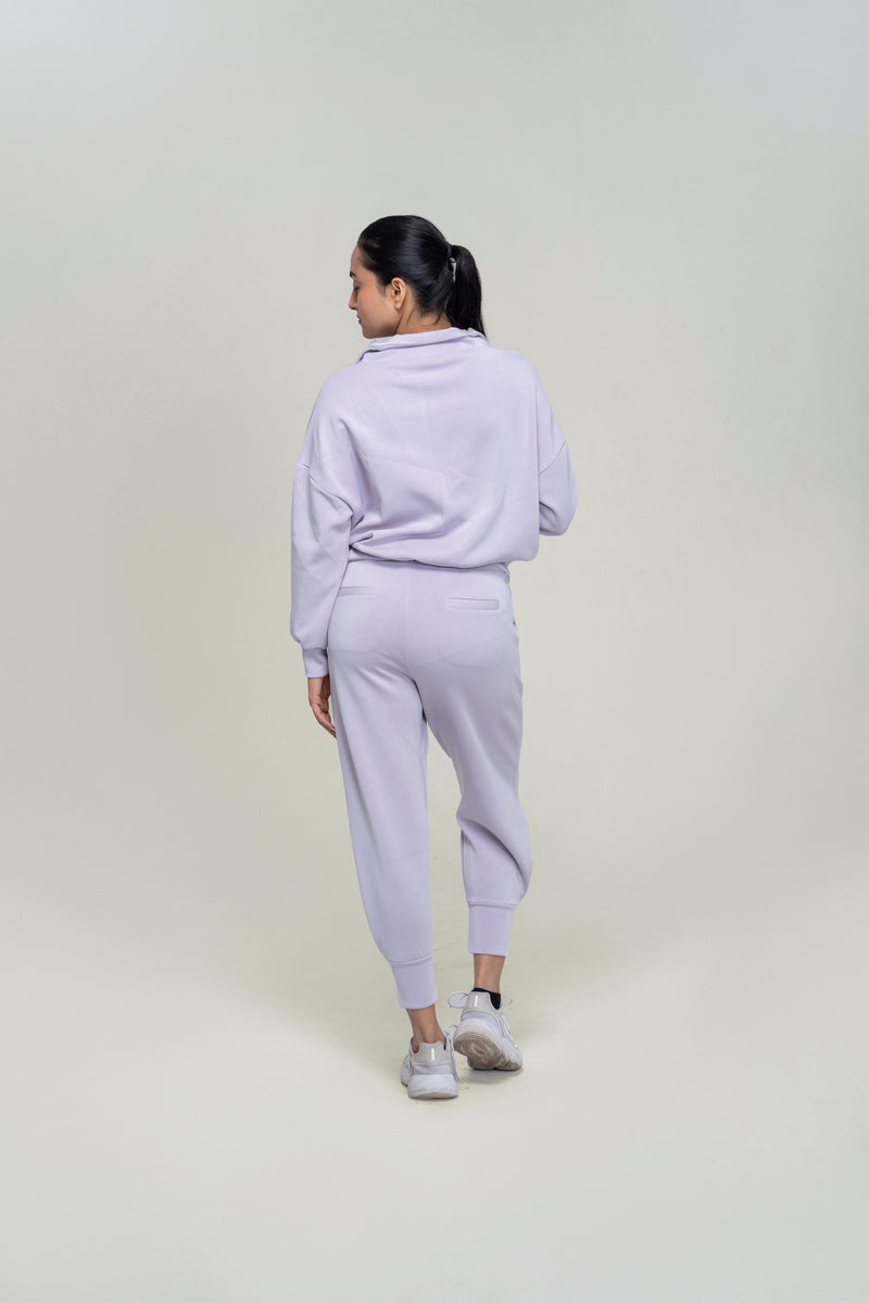 Relaxed Modal Lounge Set — Light Grey — back — studio