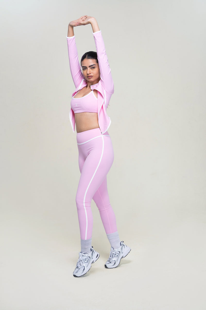 Performance Zip Jacket Set — Pink — side — studio