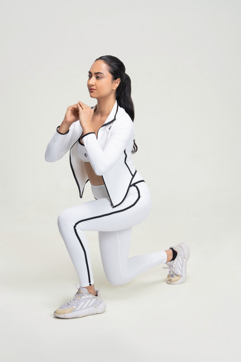 Performance Zip Jacket Set — White — lifestyle — studio