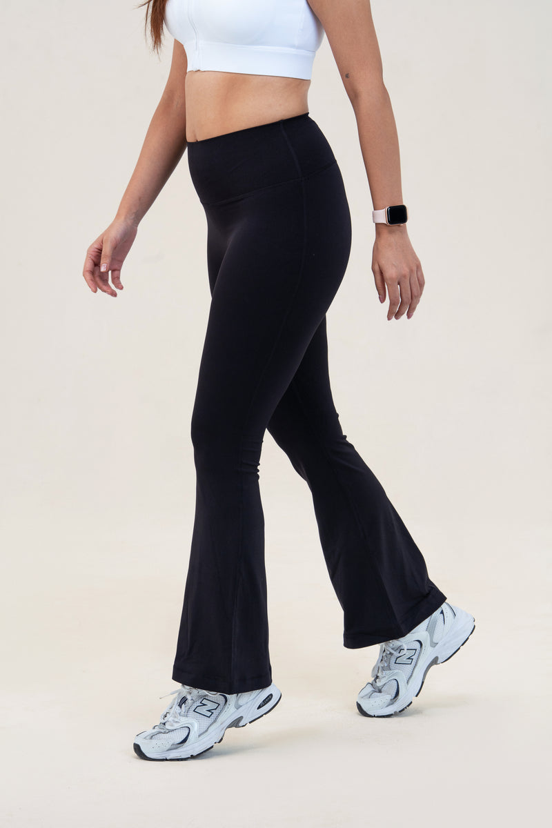 Flare Fit Sculpt Leggings — Black — lifestyle — studio